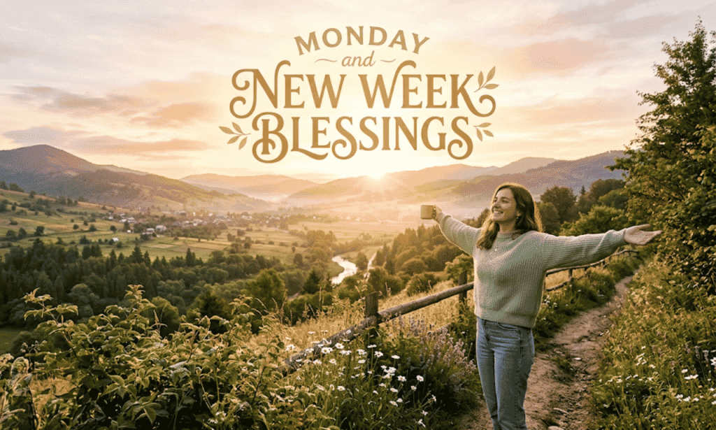 Monday and new week blessings with powerful words of hope, encouragement, and faith
