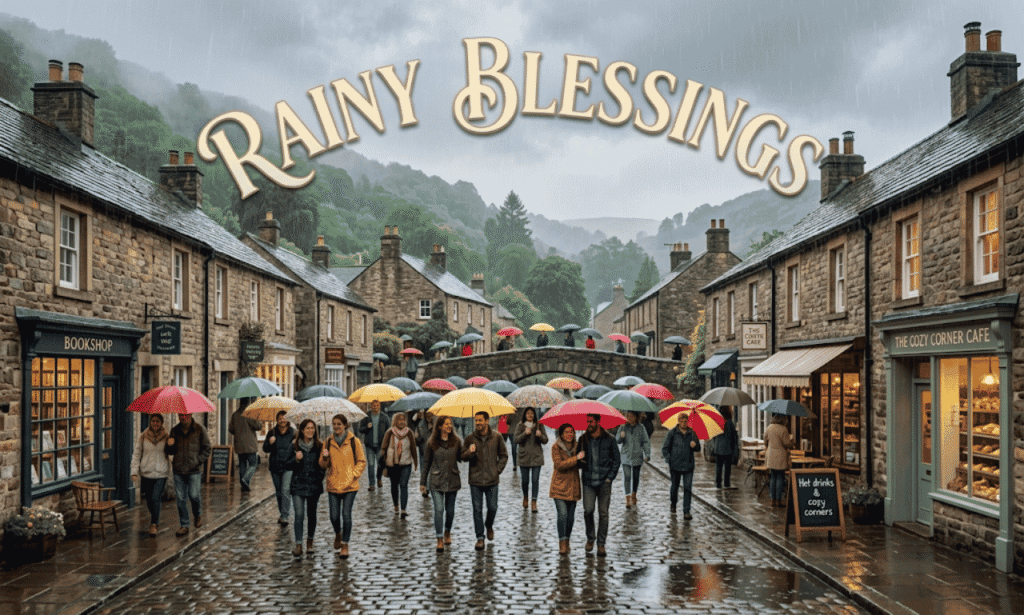 Rainy blessings with peaceful raindrops symbolizing hope, renewal, peace, and new beginnings
